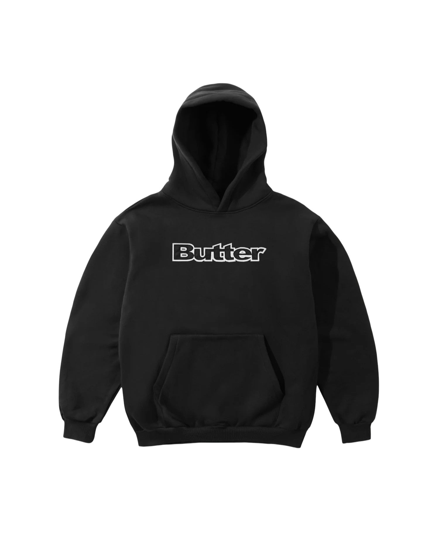 Butter Goods 'Satin Logo Applique' Pullover Hoodie (Black)