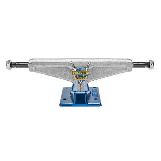 Venture V-Lights Crest Polished/Blue Skateboard Trucks High 5.6