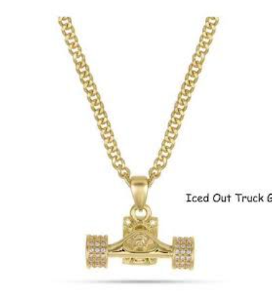 Manneq "Iced Out Truck" Necklace (Gold)