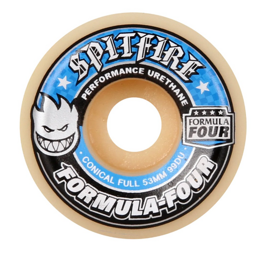Spitfire Formula Four Conical Full Blue 52mm/99a Skateboarding Wheels