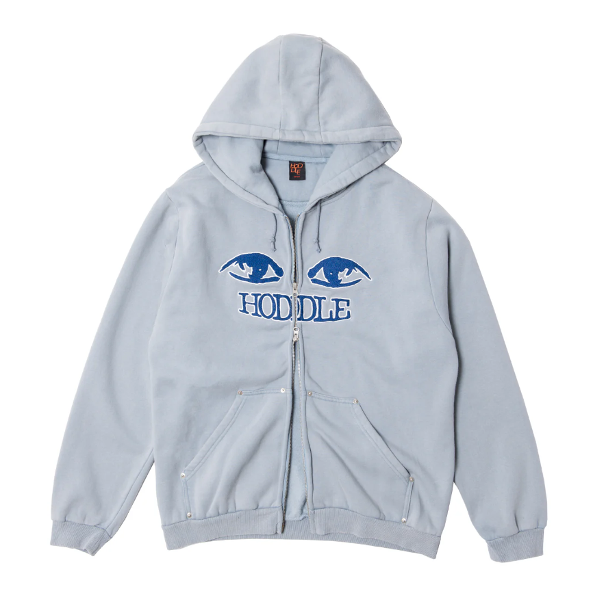 Hoddle: Watcher Zip Up Hood (Blue Wash)