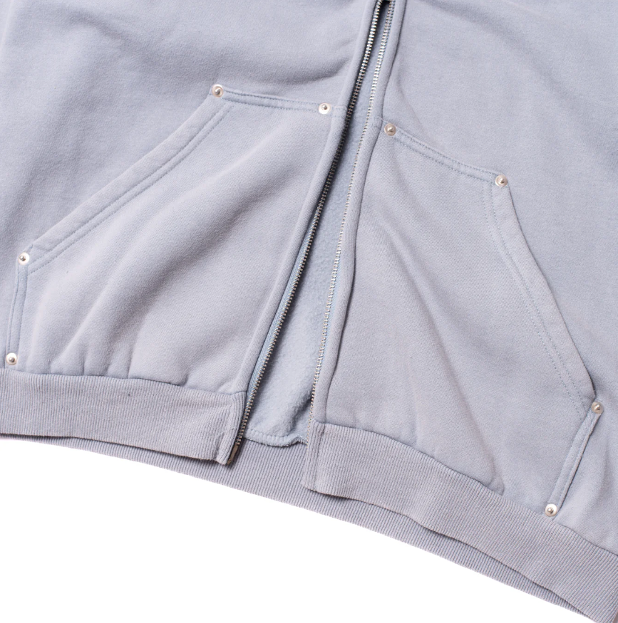 Hoddle Skateboards 'Watcher' Zip Up Hoodie (Blue Wash)