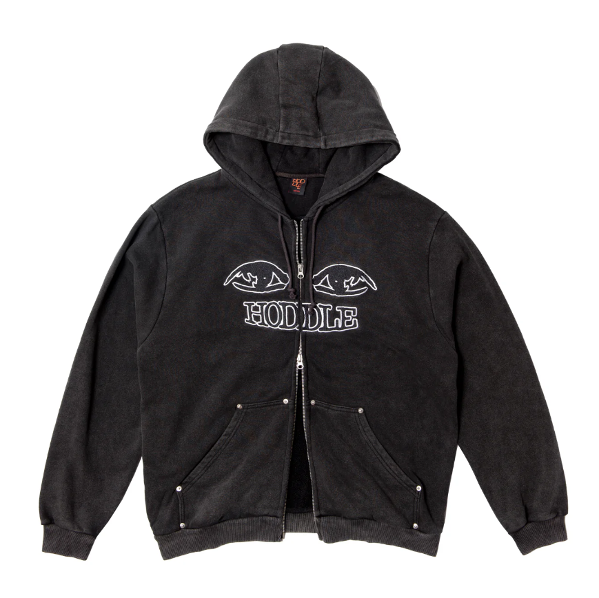 Hoddle: Watcher Zip Up Hood (Black Wash)