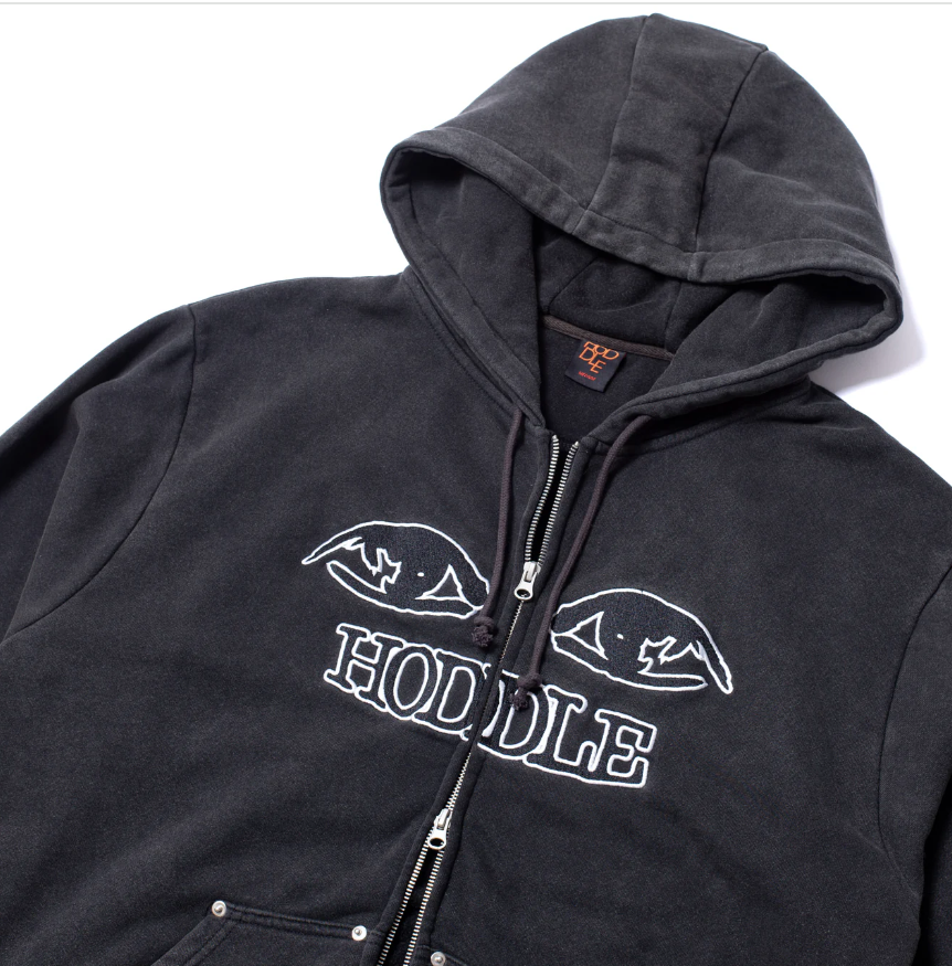 Hoddle: Watcher Zip Up Hood (Black Wash)