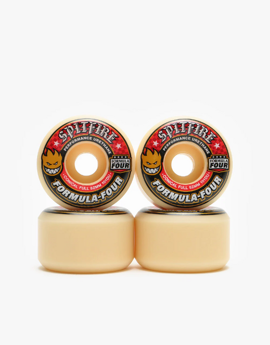 Spitfire Formula Four Conical Full Wheels (white red) 54mm/101A