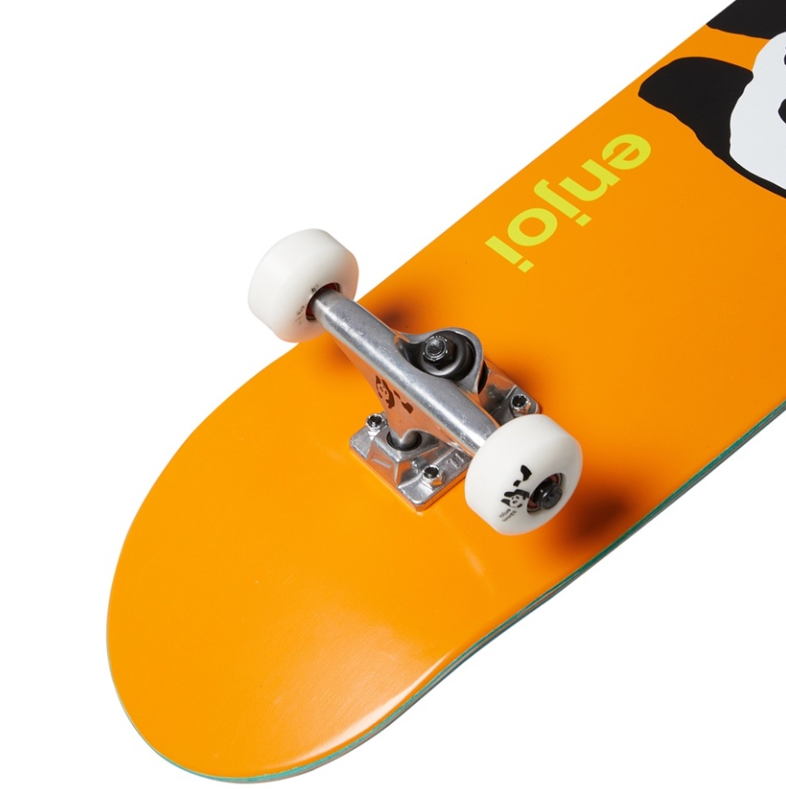 Enjoi NBD Panda Resin Complete W/Soft Wheels Orange 7.75" x 31.2" Complete Skateboard