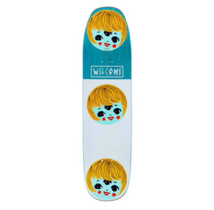 Welcome Skateboards 8.25" 'Peggy On Son Of Moontrimmer' Deck (Black/Blue)