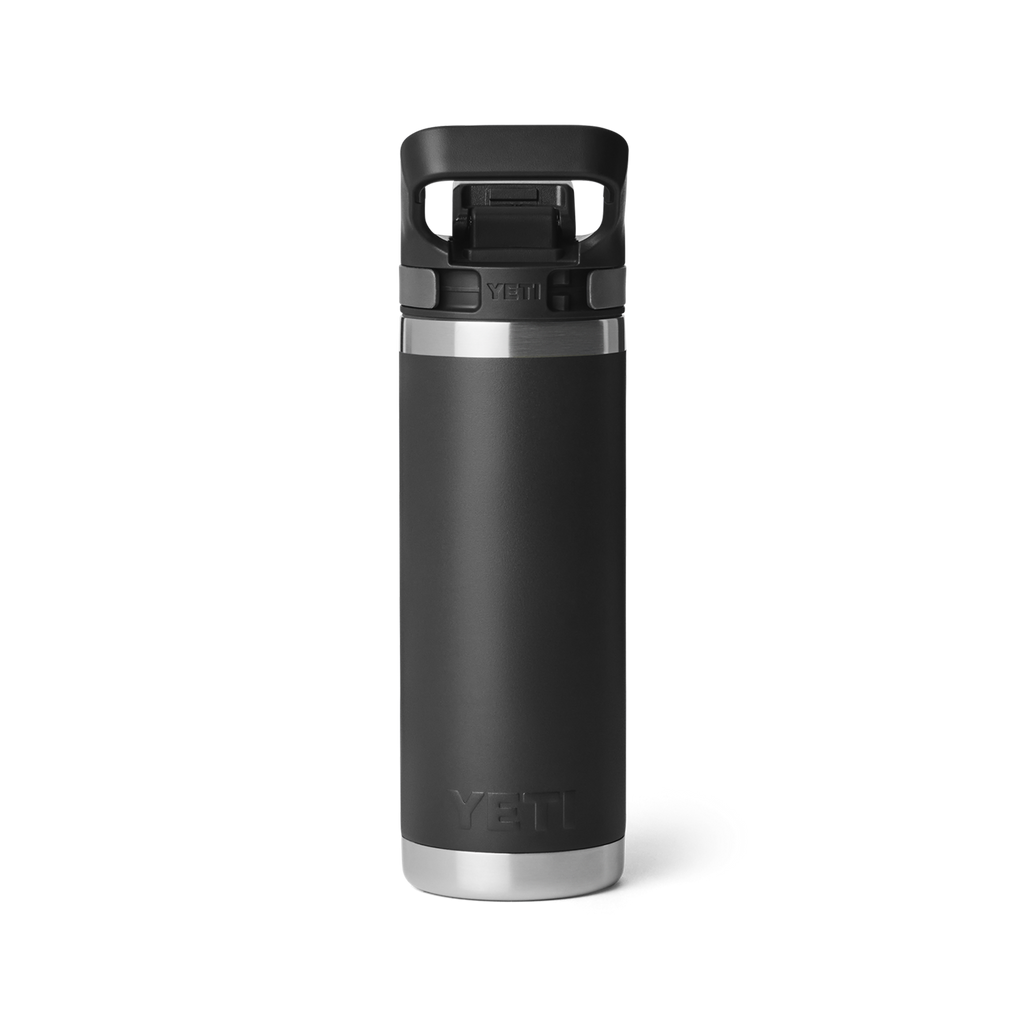 YETI 'Rambler 18 OZ' Water Bottle with Color-Matched Flip Chug Cap (Black)