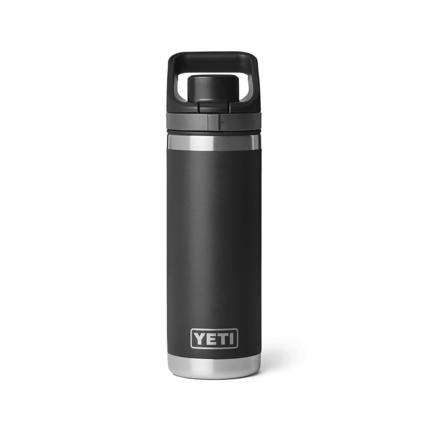 YETI 'Rambler 18 OZ' Water Bottle with Color-Matched Flip Chug Cap (Black)