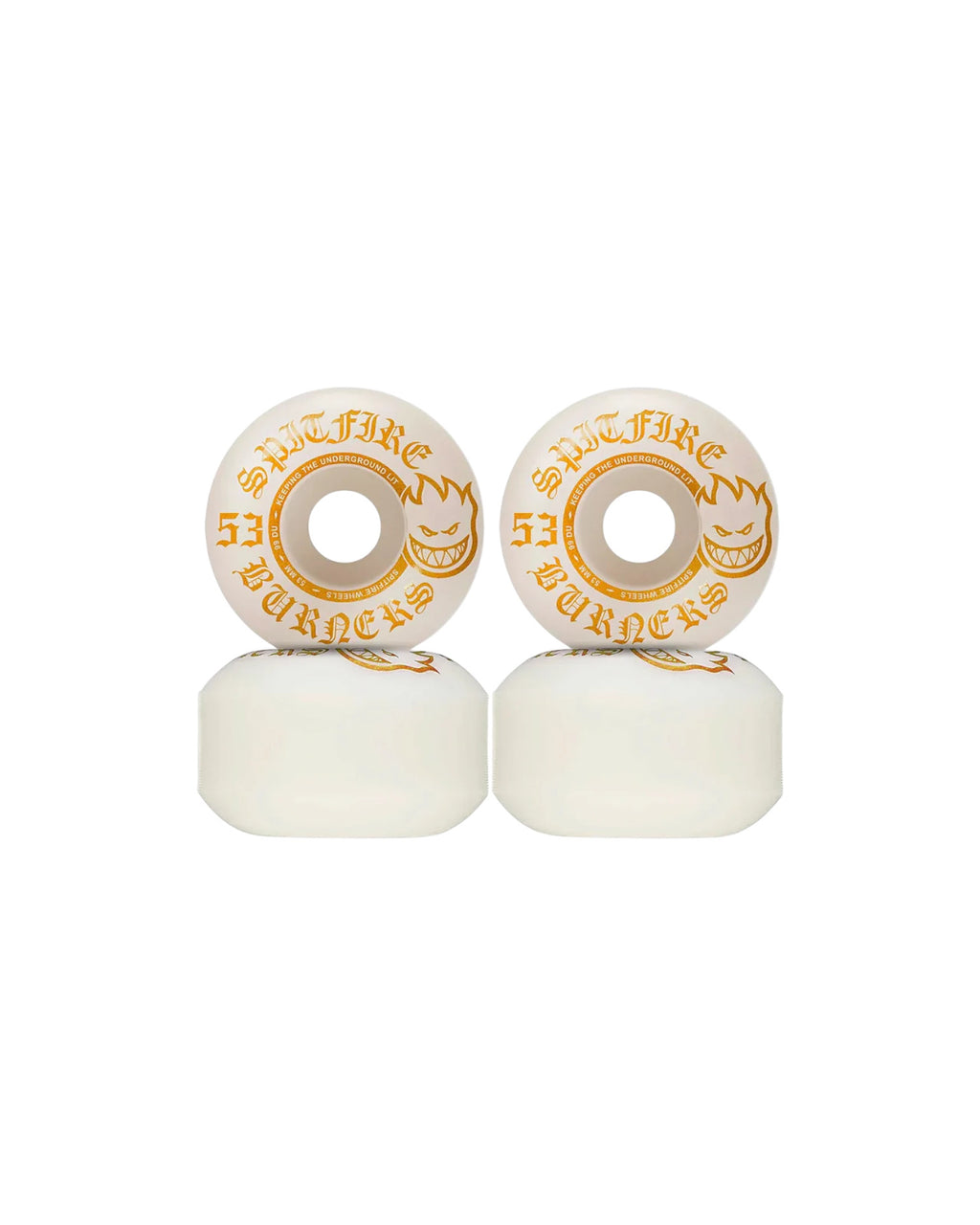 Spitfire 53mm (99A) 'Burner' Wheels (White/Gold)