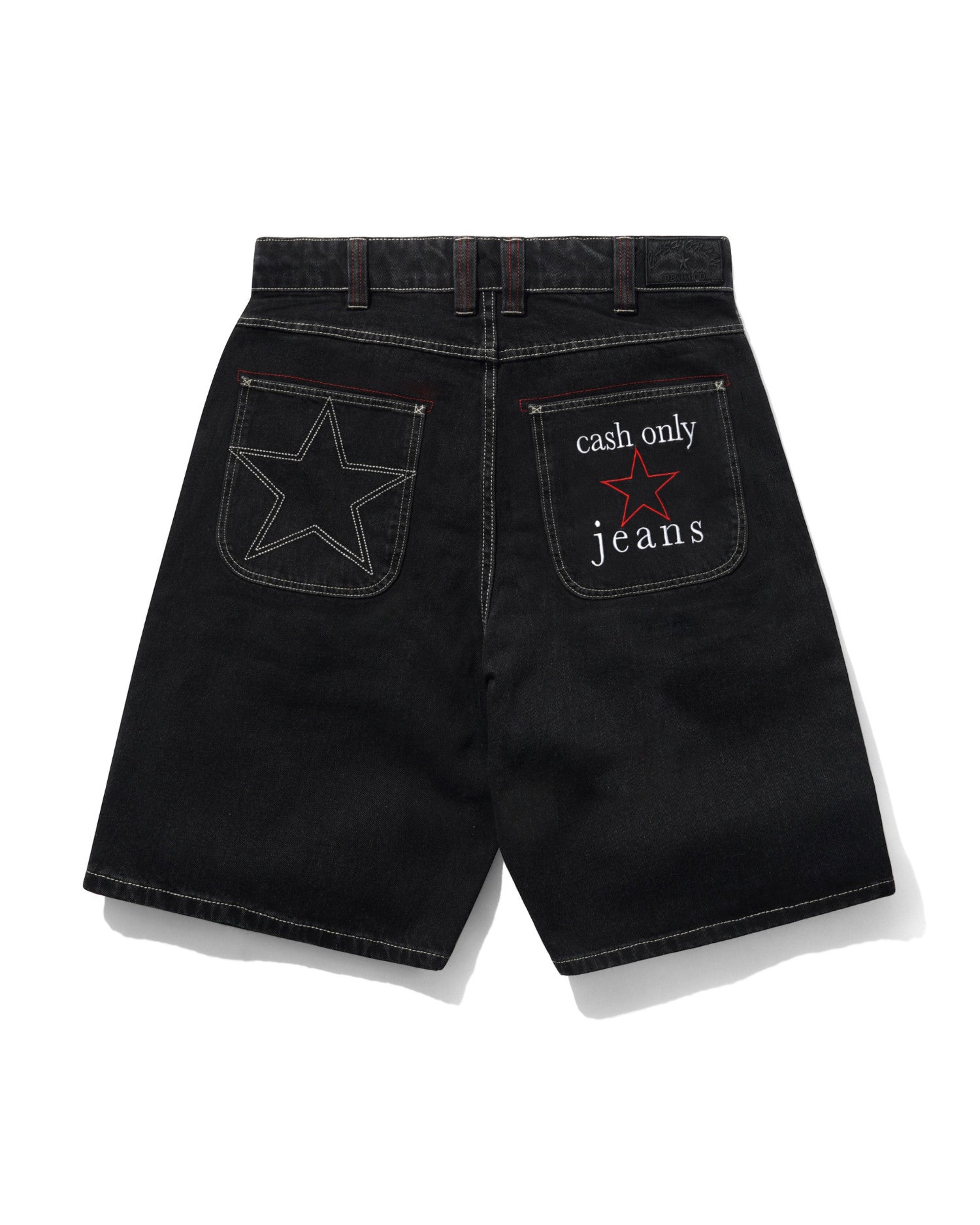Cash Only 'Stars Denim' Shorts (Washed Black)