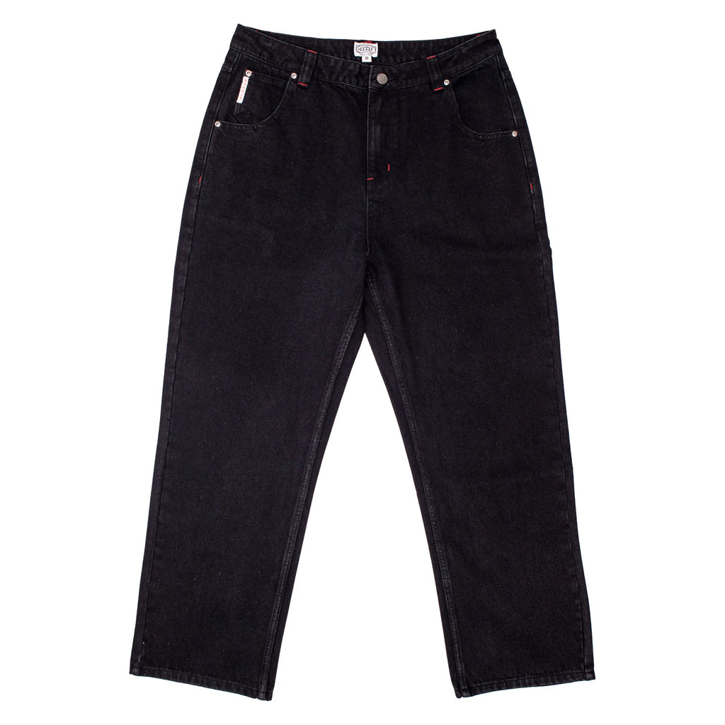 Hoddle Skateboards 'Sonas' Jeans (Black/Red/Contrast Stitch)