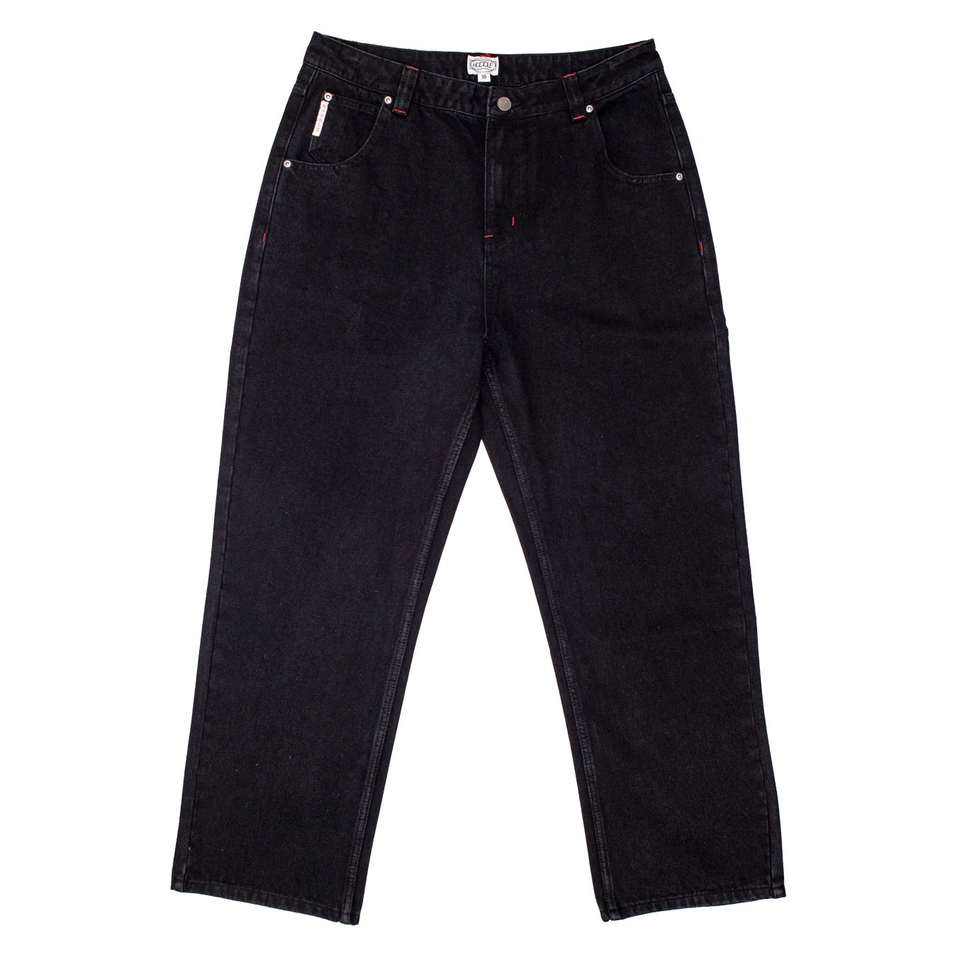 HODDLE SONAS JEANS - BLACK / RED CONTRAST STITCH