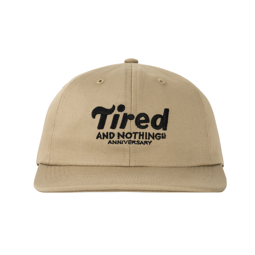 Tired Skateboards 'Nothing Th' 6 Panel Cap (Khaki)