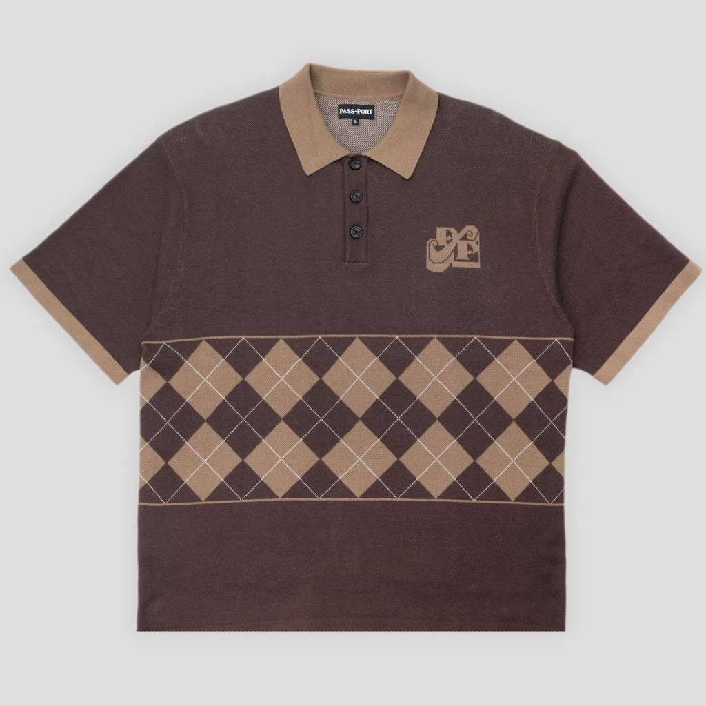 Pass~Port 'Tilde Stamp Knit' Polo (Choc)