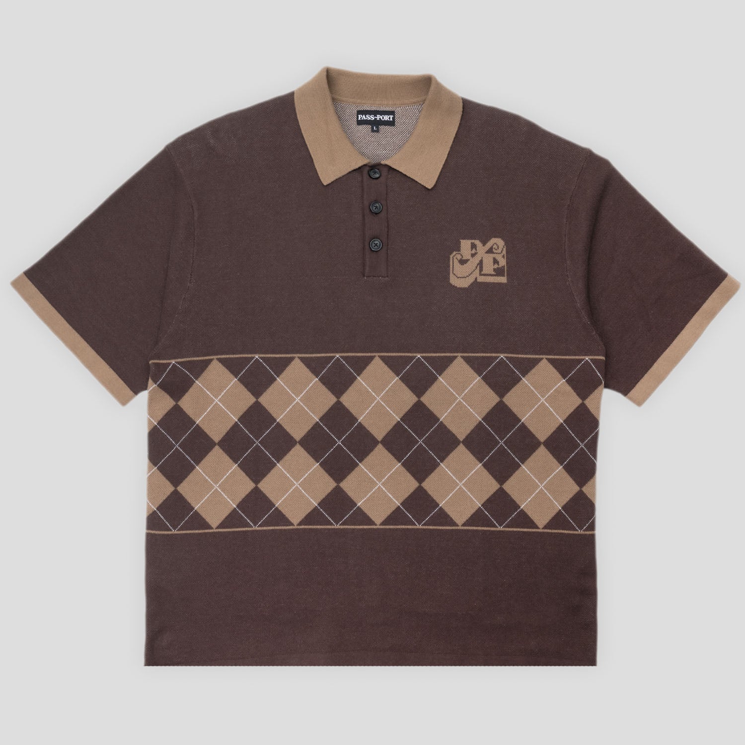 Pass~Port 'Tilde Stamp Knit' Polo (Choc)