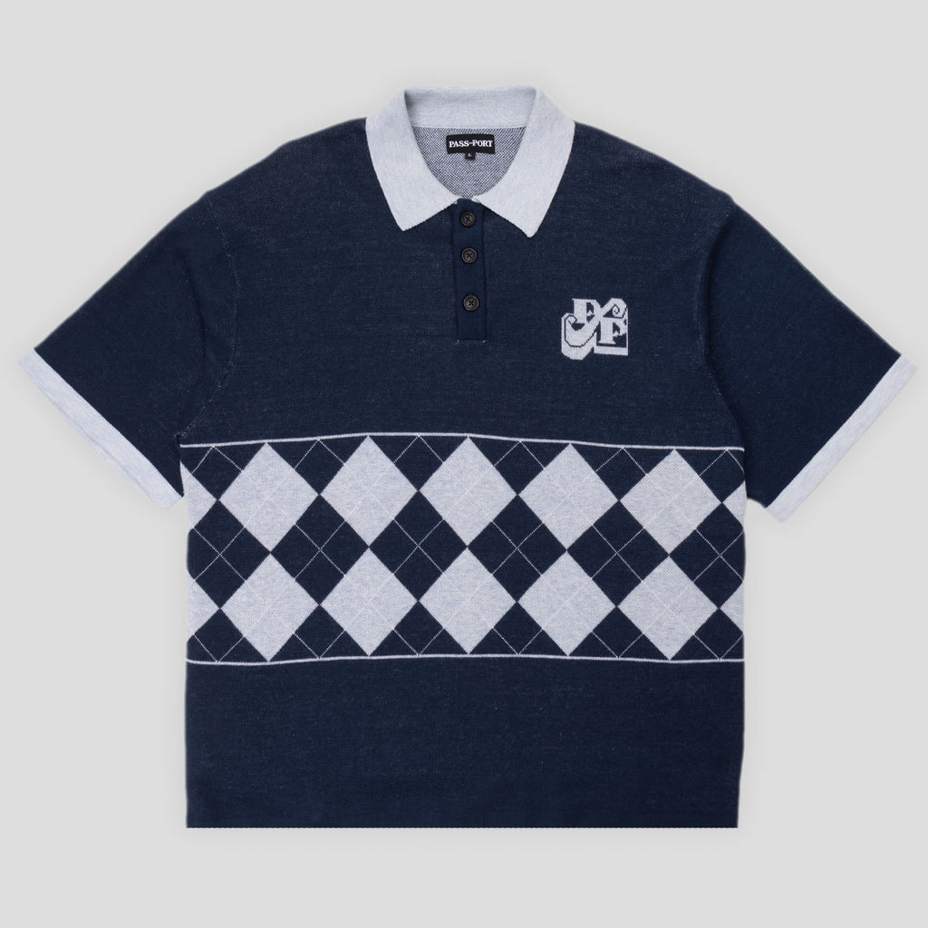 Pass~Port 'Tilde Stamp Knit' Polo (Navy)