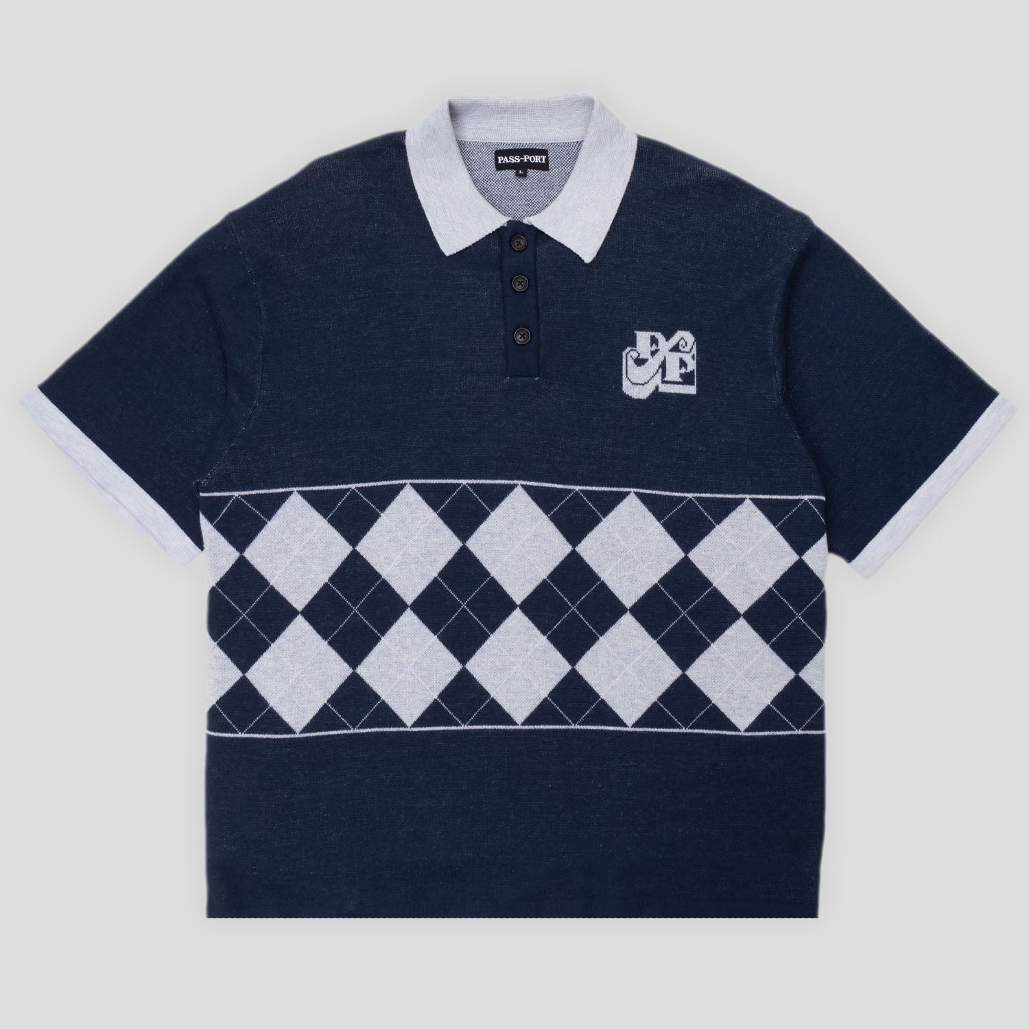 Pass~Port 'Tilde Stamp Knit' Polo (Navy)
