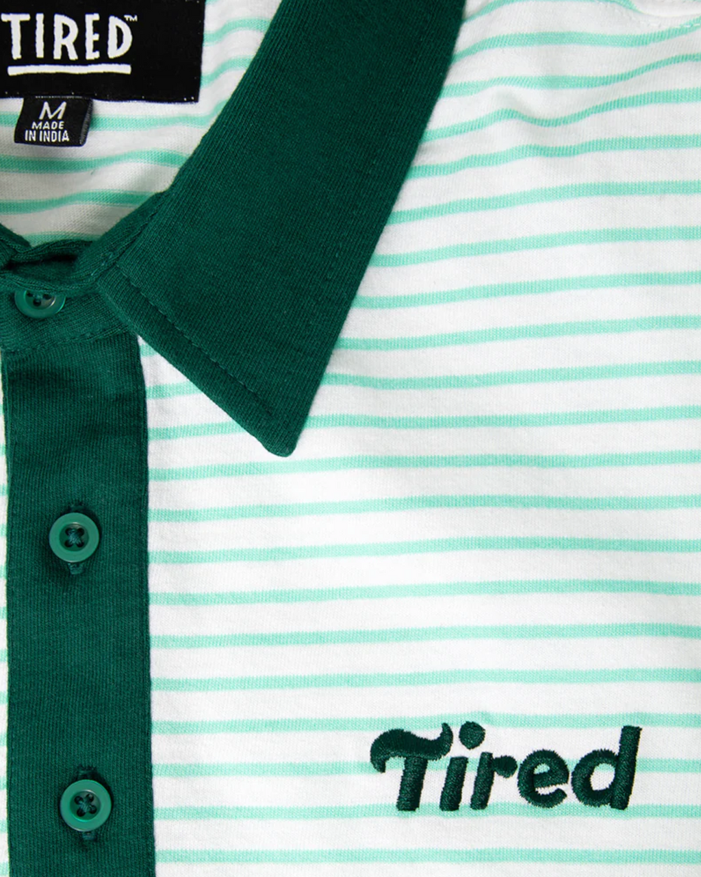 Tired Skateboards 'Summer' Polo (White/Green)