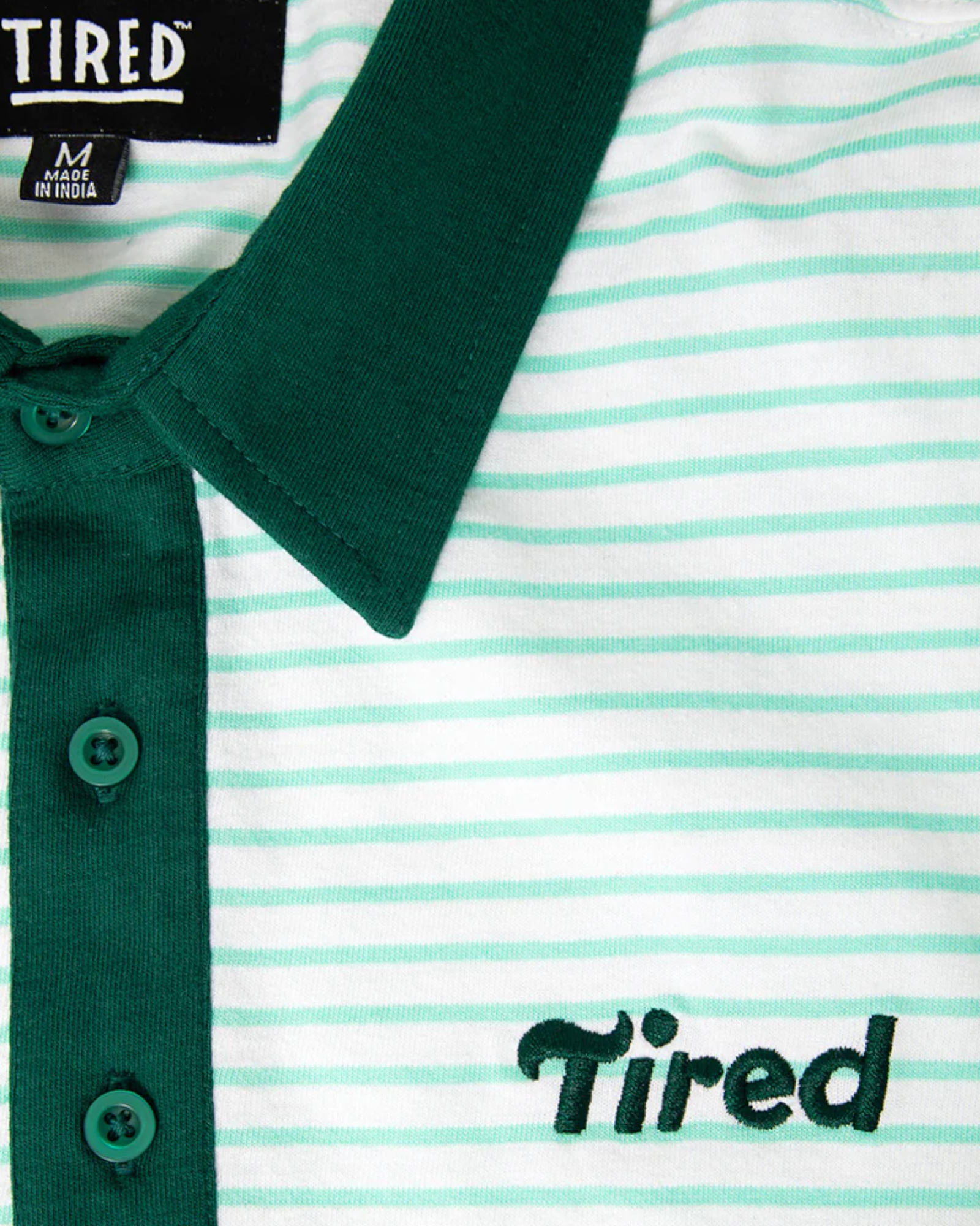 Tired Skateboards 'Summer' Polo (White/Green)