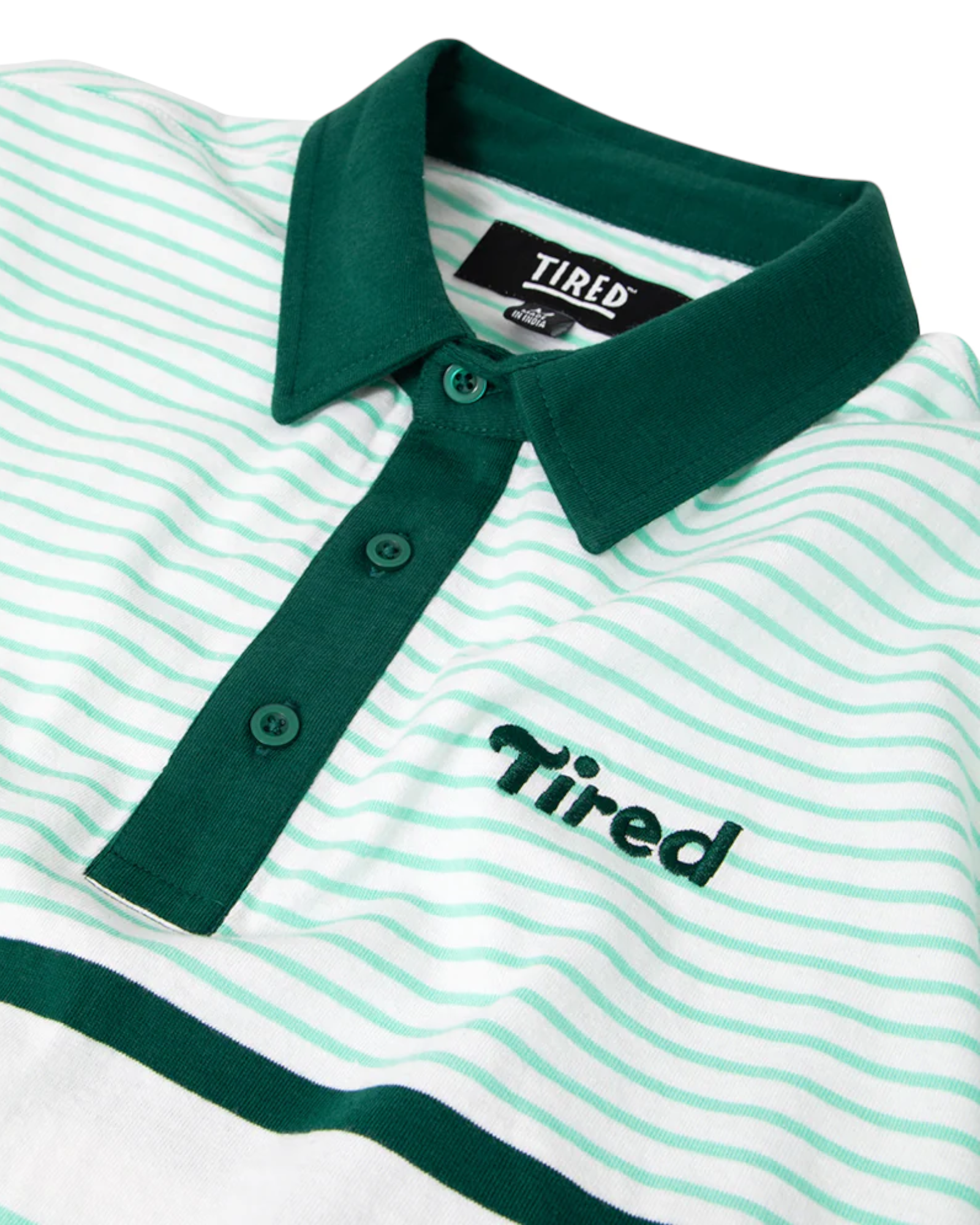 Tired Skateboards 'Summer' Polo (White/Green)