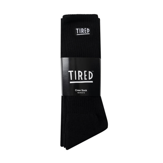 Tired Skateboards "OG Logo" 3 Pack Crew Socks (Black)