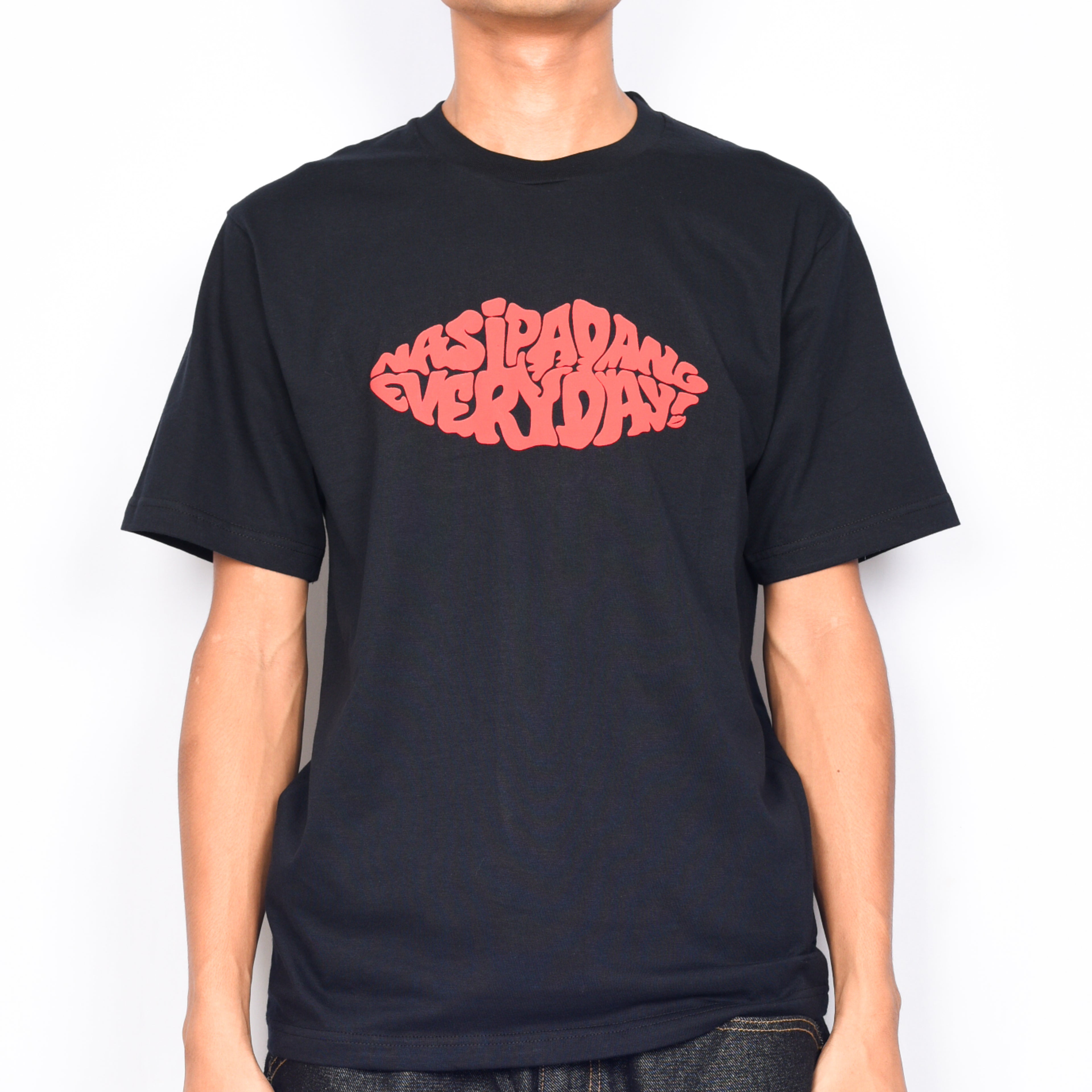 Nasi Padang Everyday 'Full Lips Logo' T-Shirt (Black/Red)
