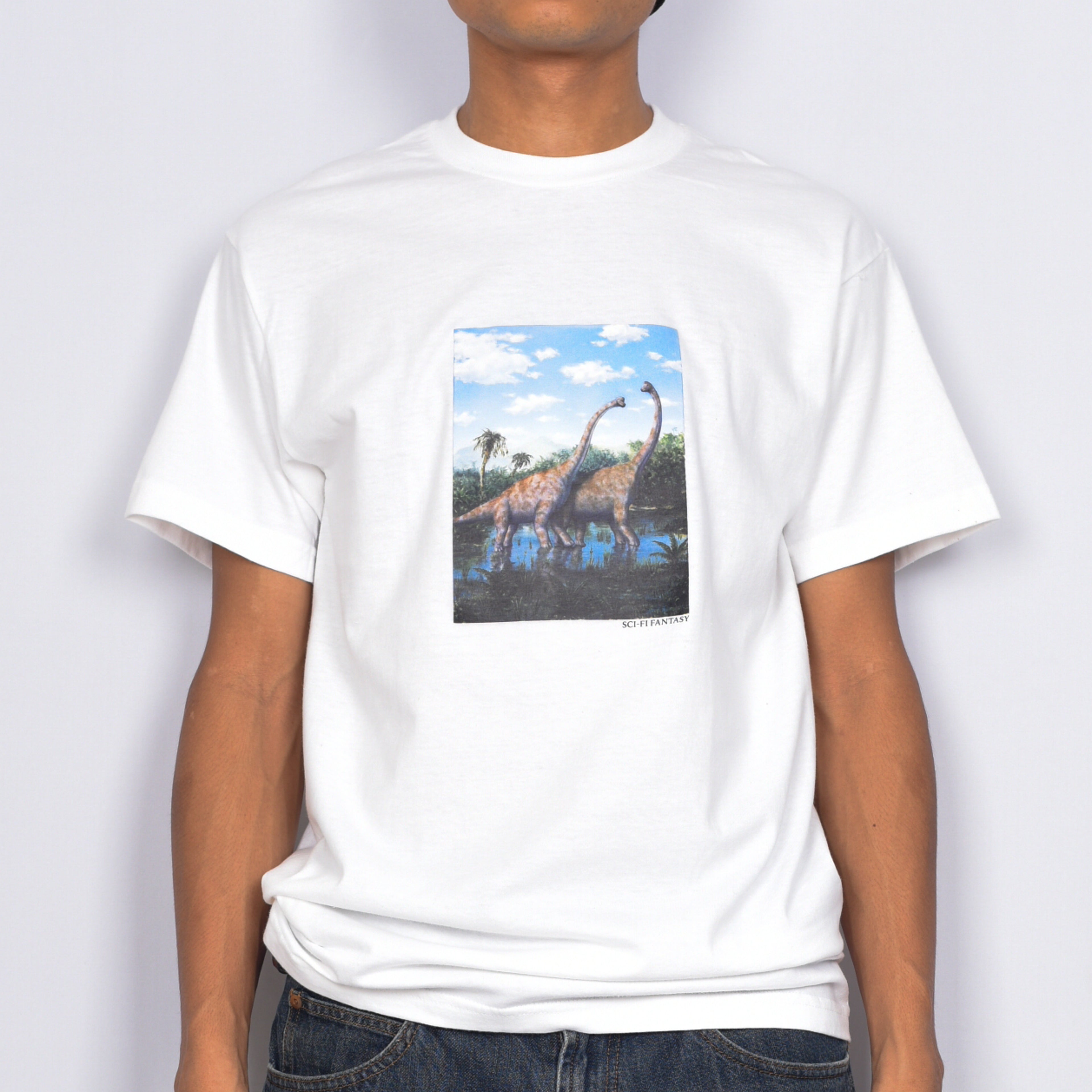Sci-Fi Fantasy 'Dino' T-Shirt (White)