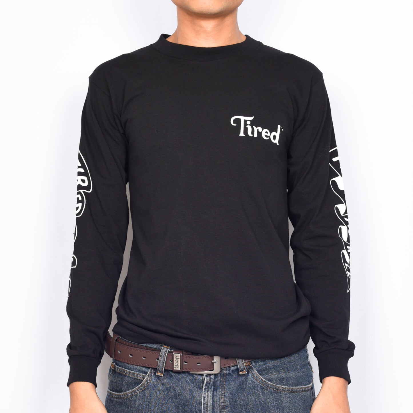 Tired Skateboards "Tired As Hell" Long Sleeve Shirt (Black)