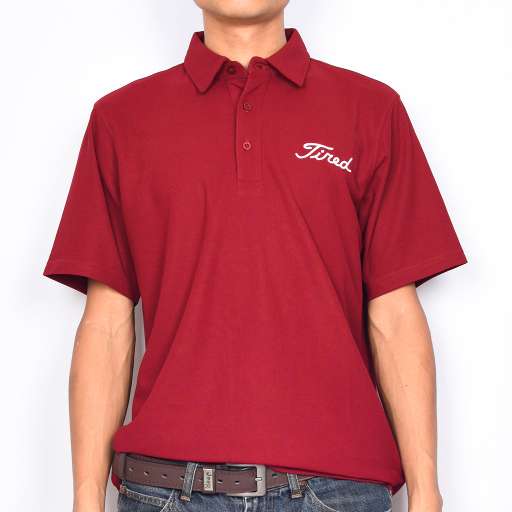 Tired Skateboards 'Golf' Polo (Burgundy)