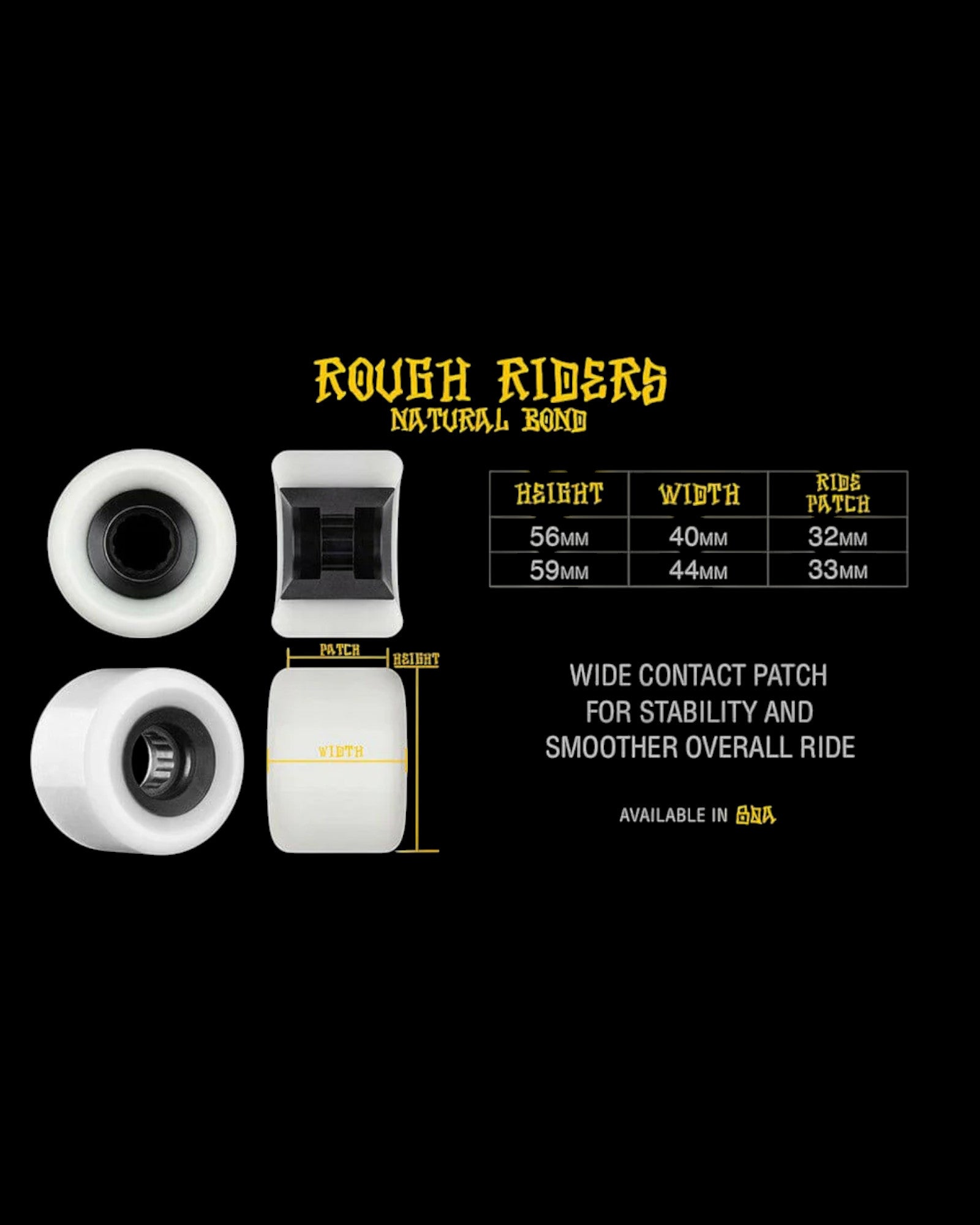 Bones 59mm (80a) 'ATF Rough Riders' Wheels (White)