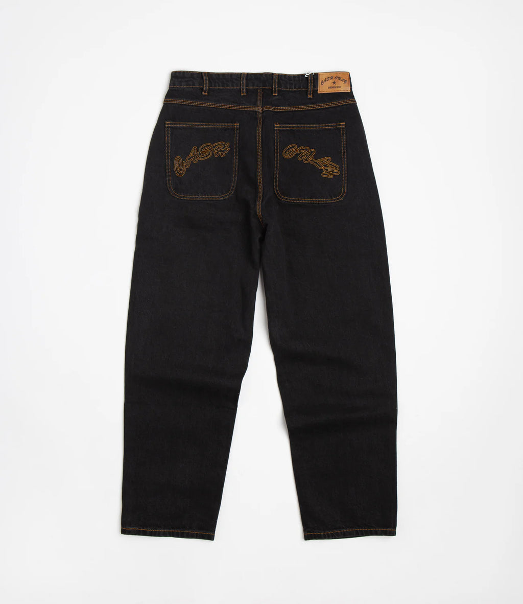 Cash Only 'Logo' Denim Jeans (Washed Black)