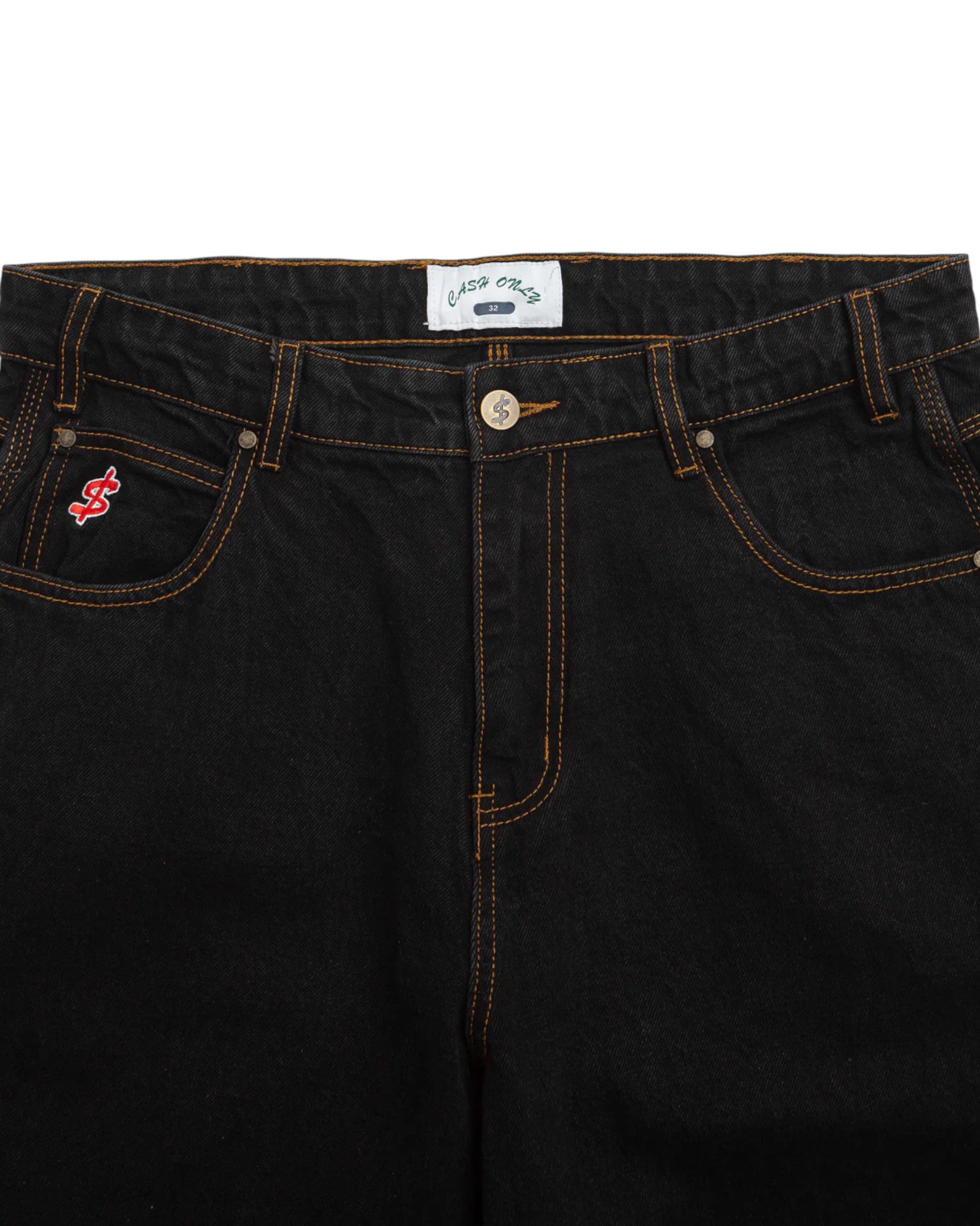 Cash Only 'Logo' Denim Jeans (Washed Black)