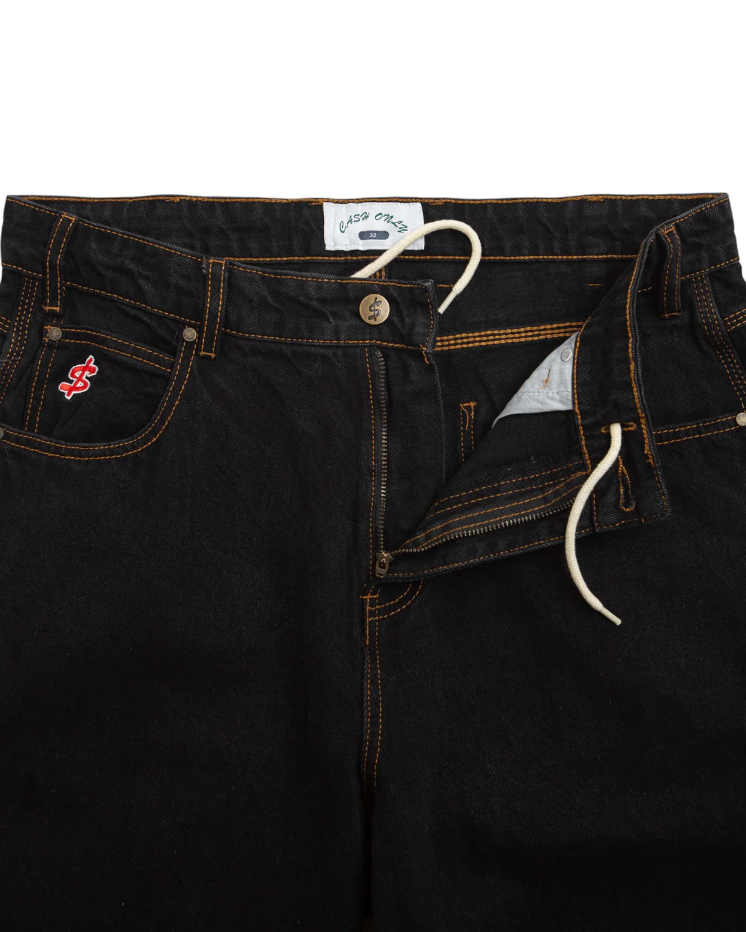 Cash Only 'Logo' Denim Jeans (Washed Black)