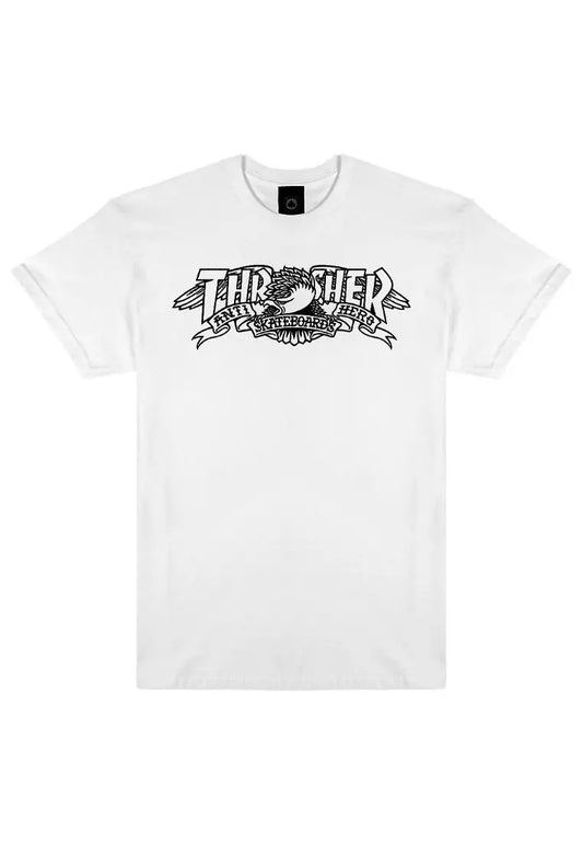 Thrasher X Anti Hero Mag Banner T-shirt- White