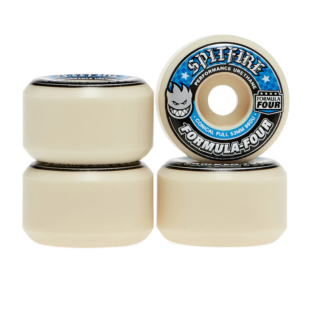 Spitfire Formula Four Conical Full Blue 53mm/99a Wheels