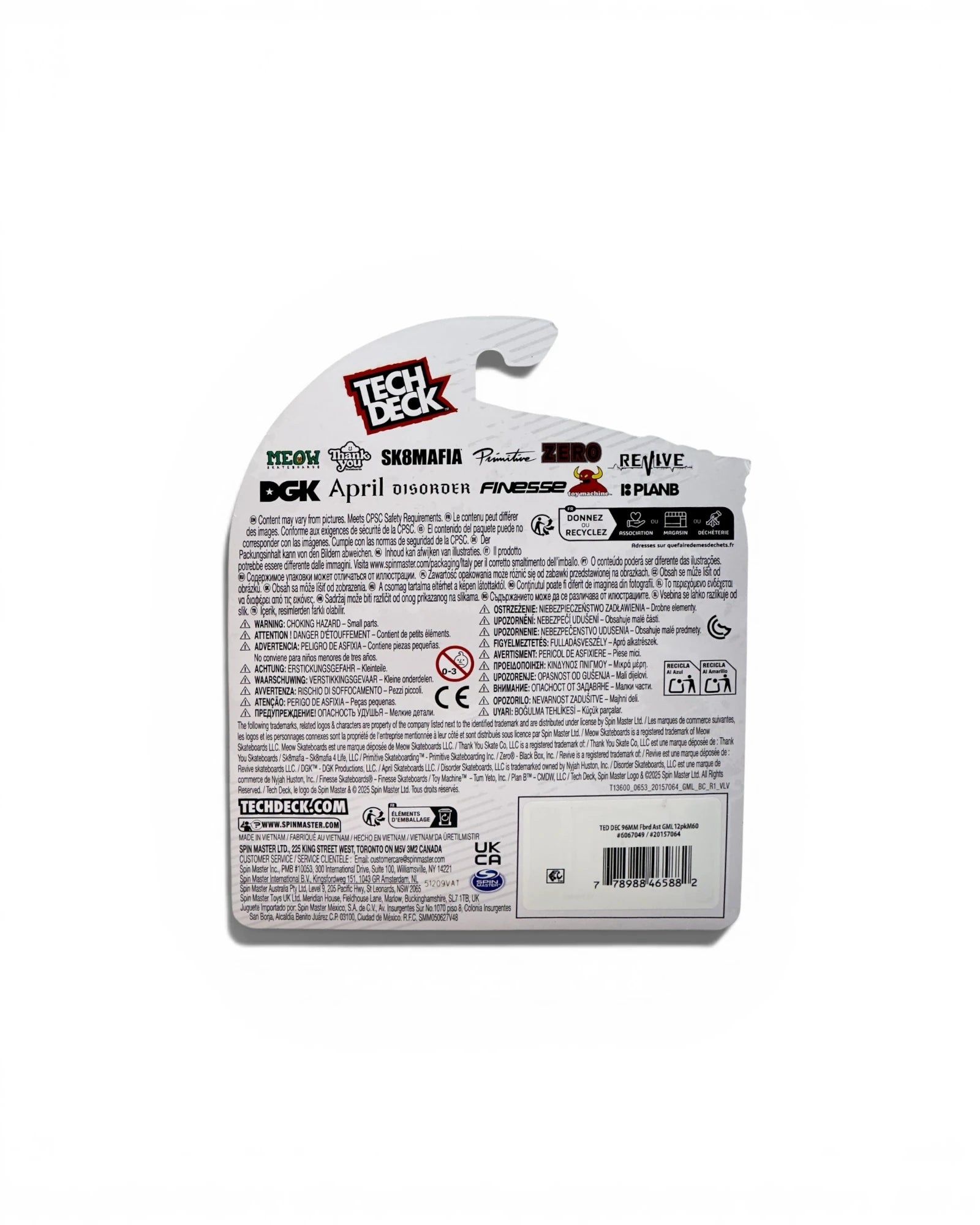 Tech Deck (Rails Series) 'Toy Machine Skateboards (Axel Crusher)' Fingerboard