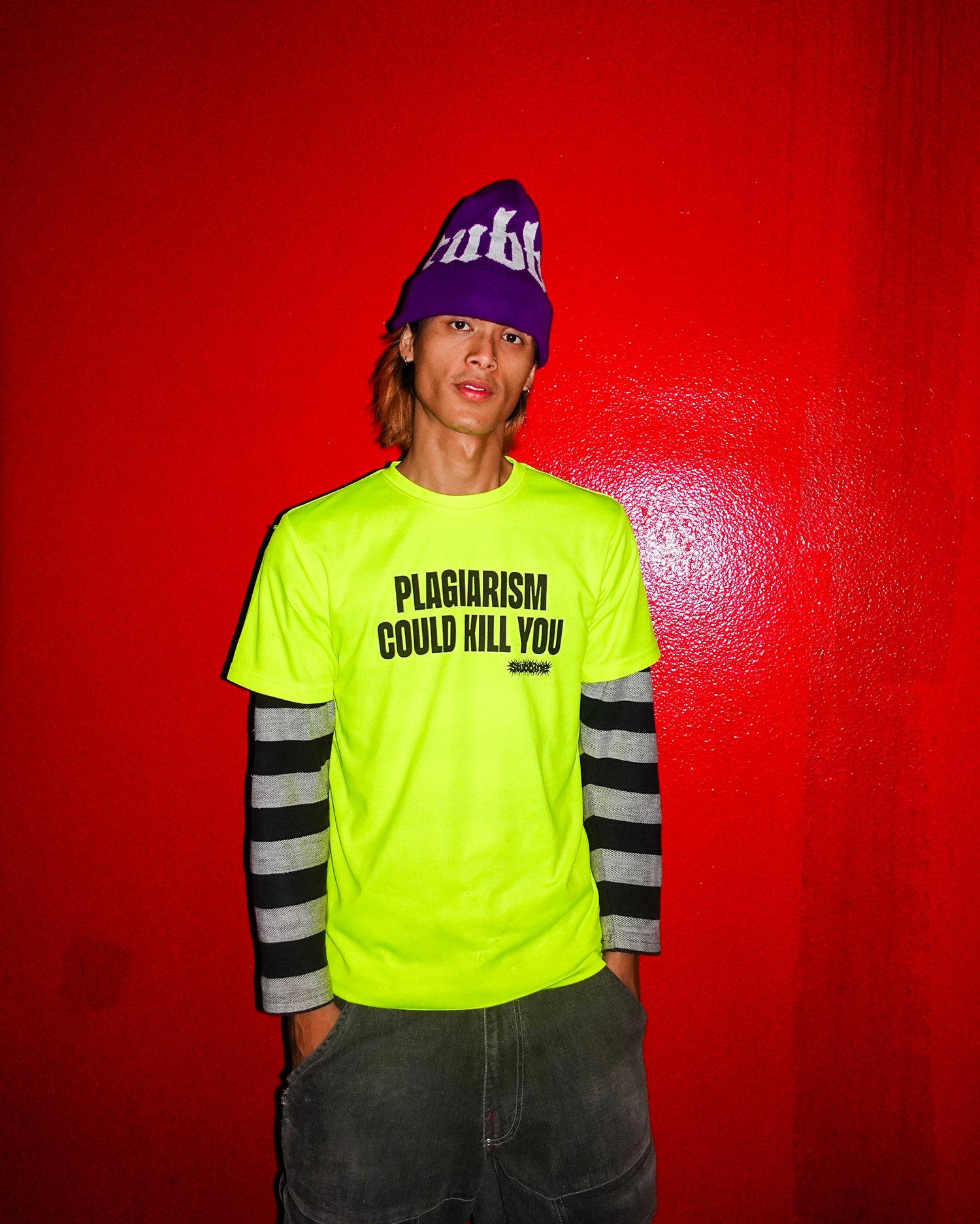 Stubbine 'Plagiarism Could Kill You' T-Shirt (Fluorescent #1)