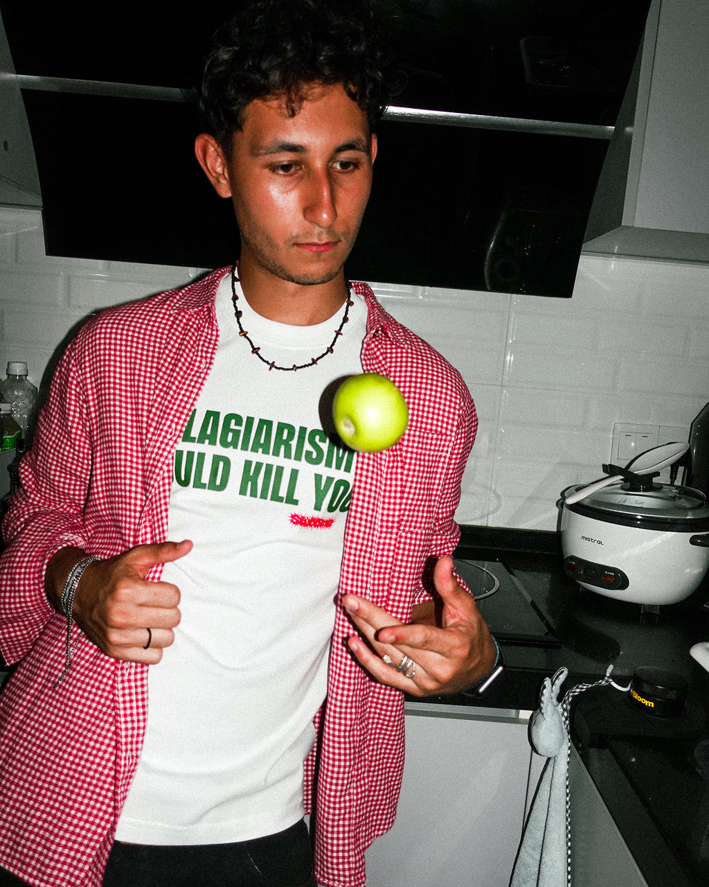 Stubbine 'Plagiarism Could Kill You' T-Shirt (White #1)