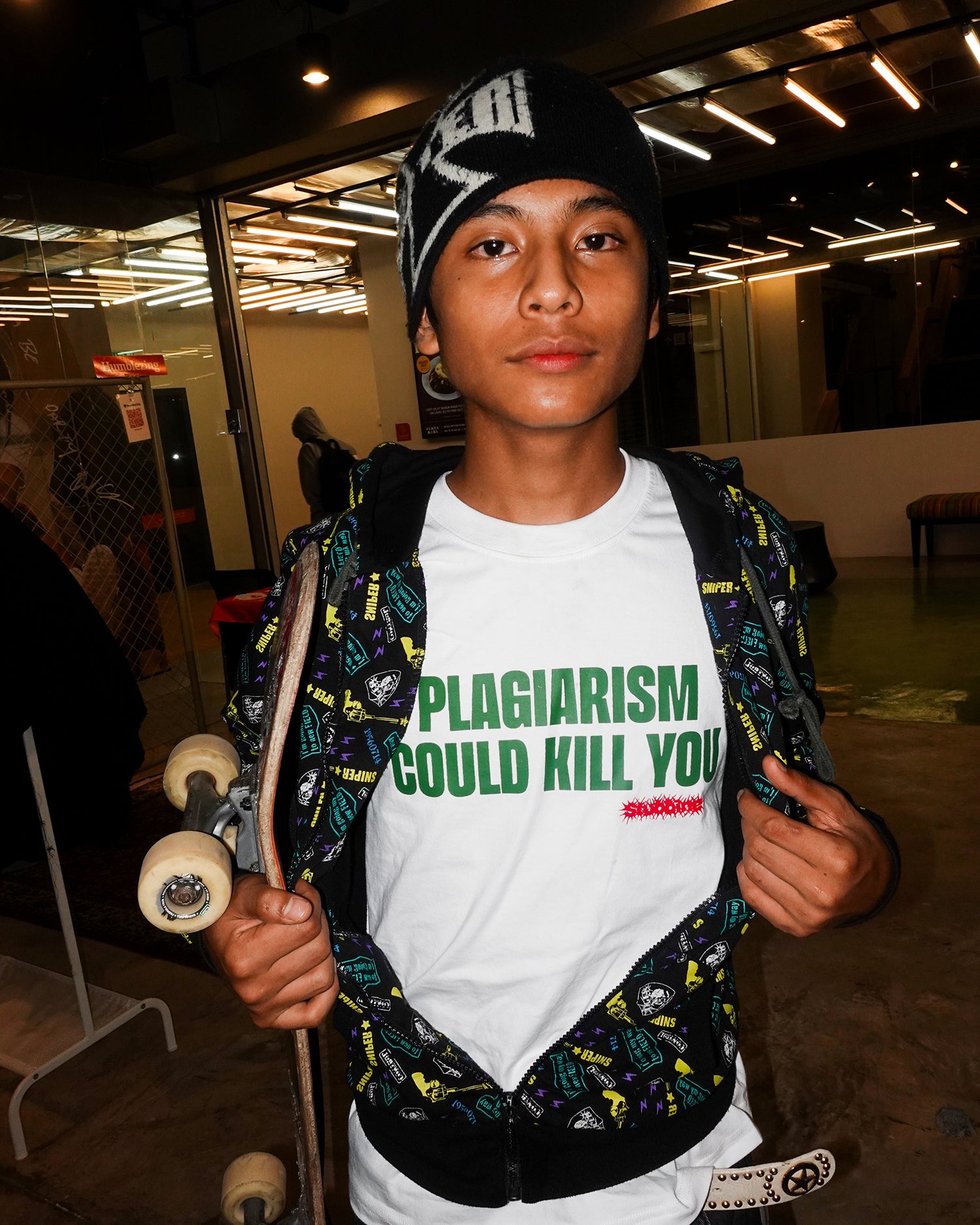 Stubbine 'Plagiarism Could Kill You' T-Shirt (White #1)