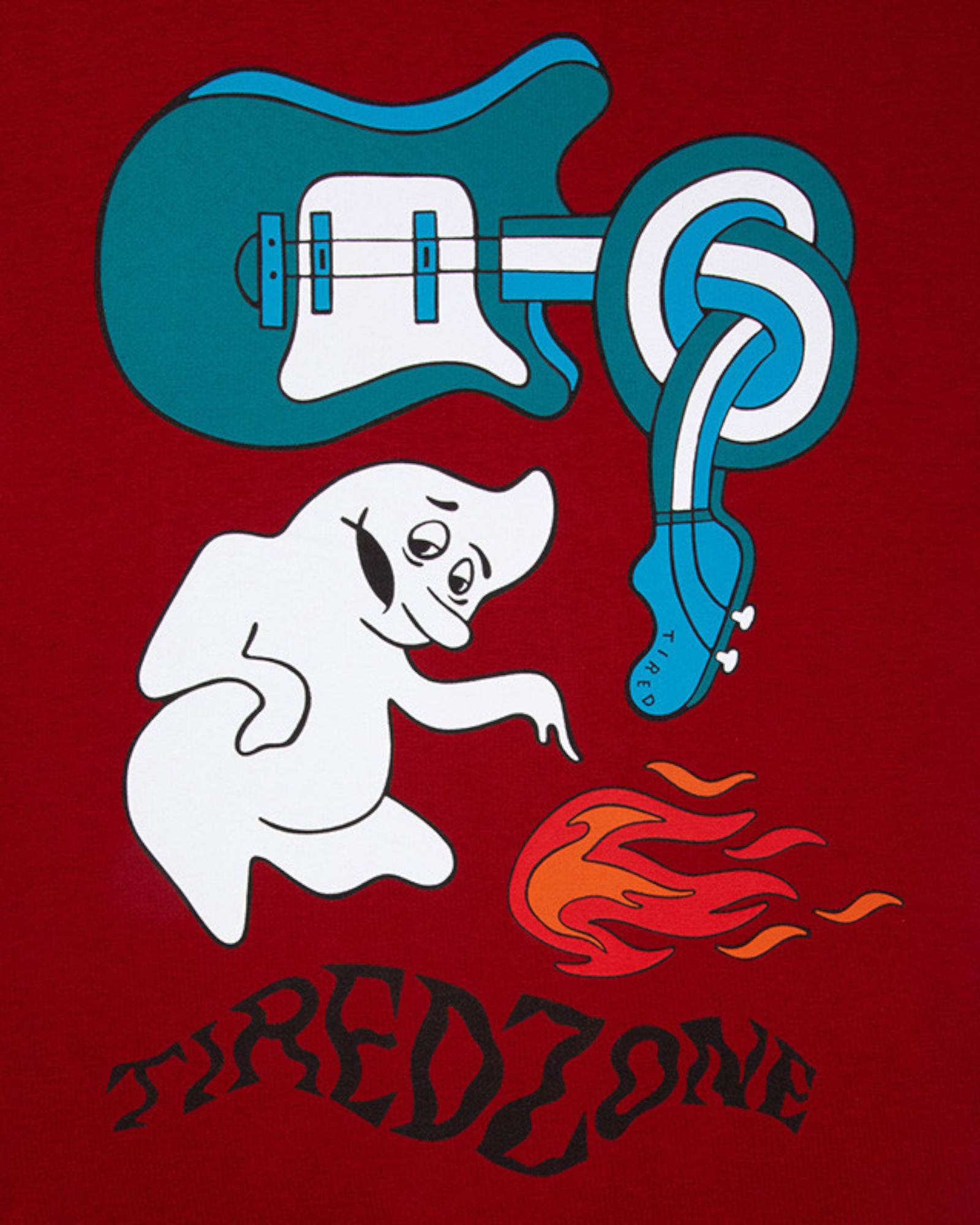 Tired Skateboards 'Ghost' T-Shirt (Cardinal)