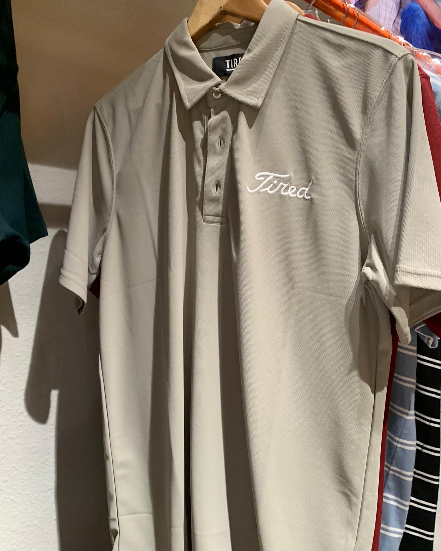 Tired Skateboards 'Golf' Polo (Stone)
