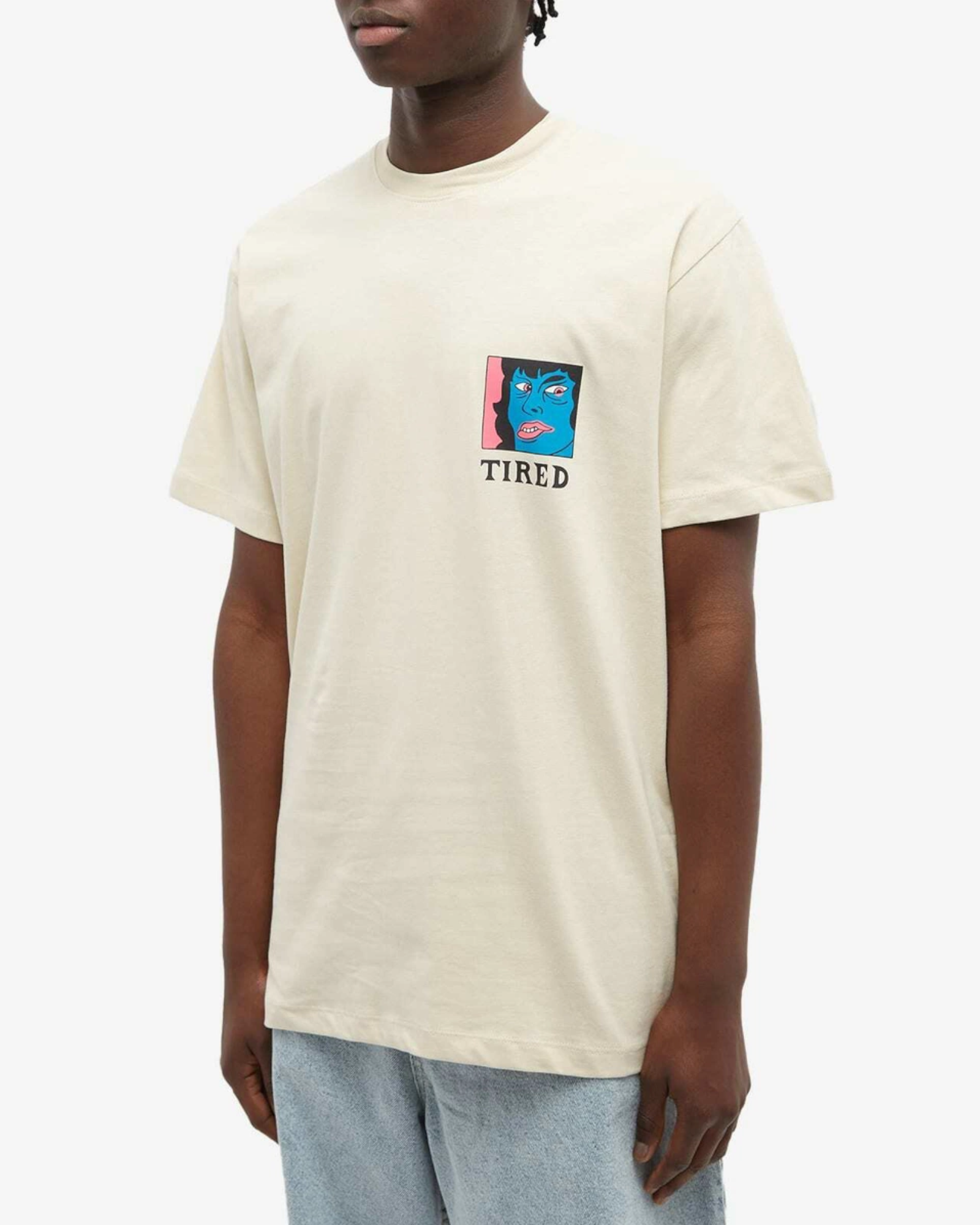 Tired Skateboards 'Thumb Down' T-Shirt (Beige)
