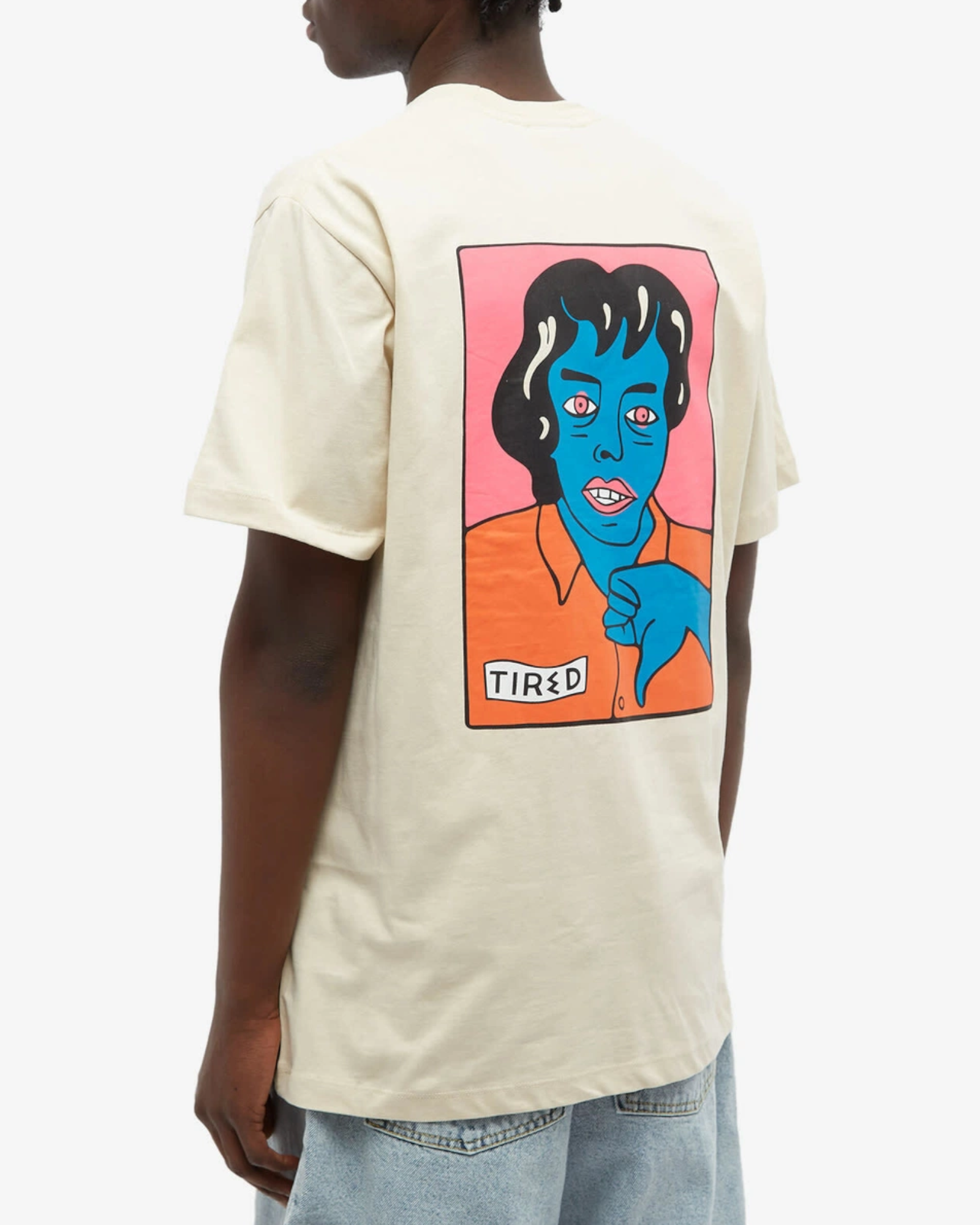 Tired Skateboards 'Thumb Down' T-Shirt (Beige)