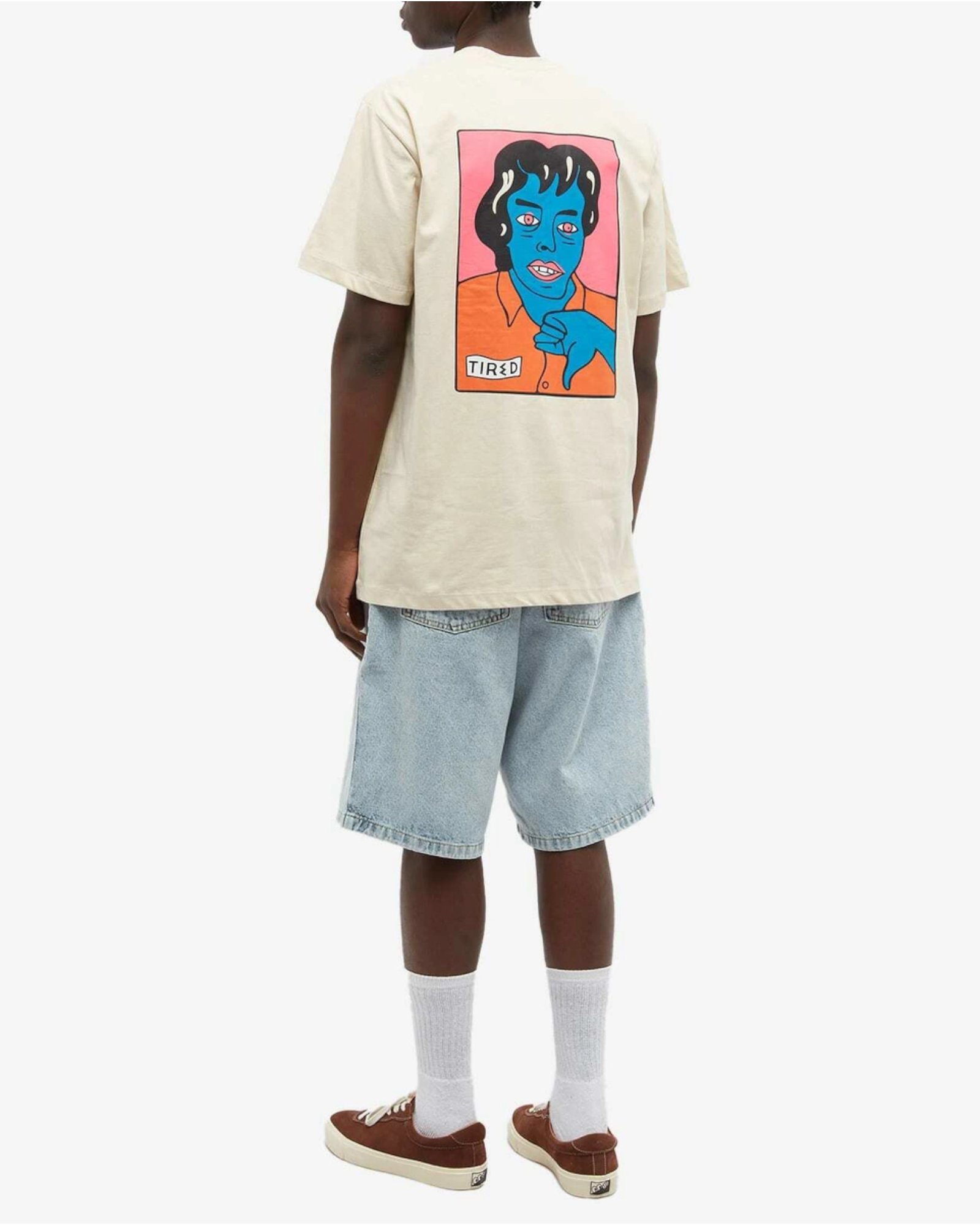 Tired Skateboards 'Thumb Down' T-Shirt (Beige)
